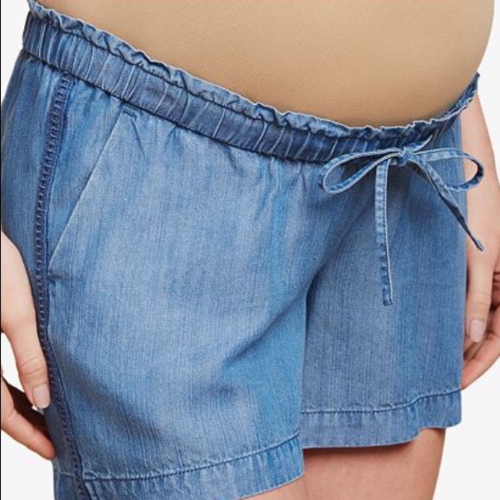 Jessica Simpson blue chambray maternity short sz S